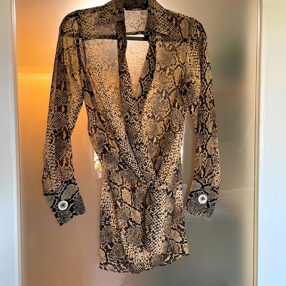 Zara Snake Skin Blouse XS